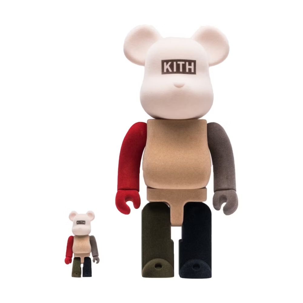 Bearbrick x Kith Flocked 100% & 400% Set Multi