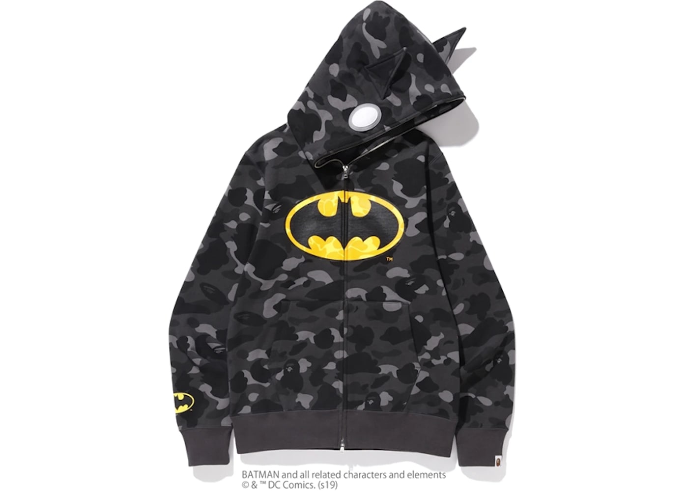 BAPE x DC Batman Color Camo Full Zip Hoodie #1 Black