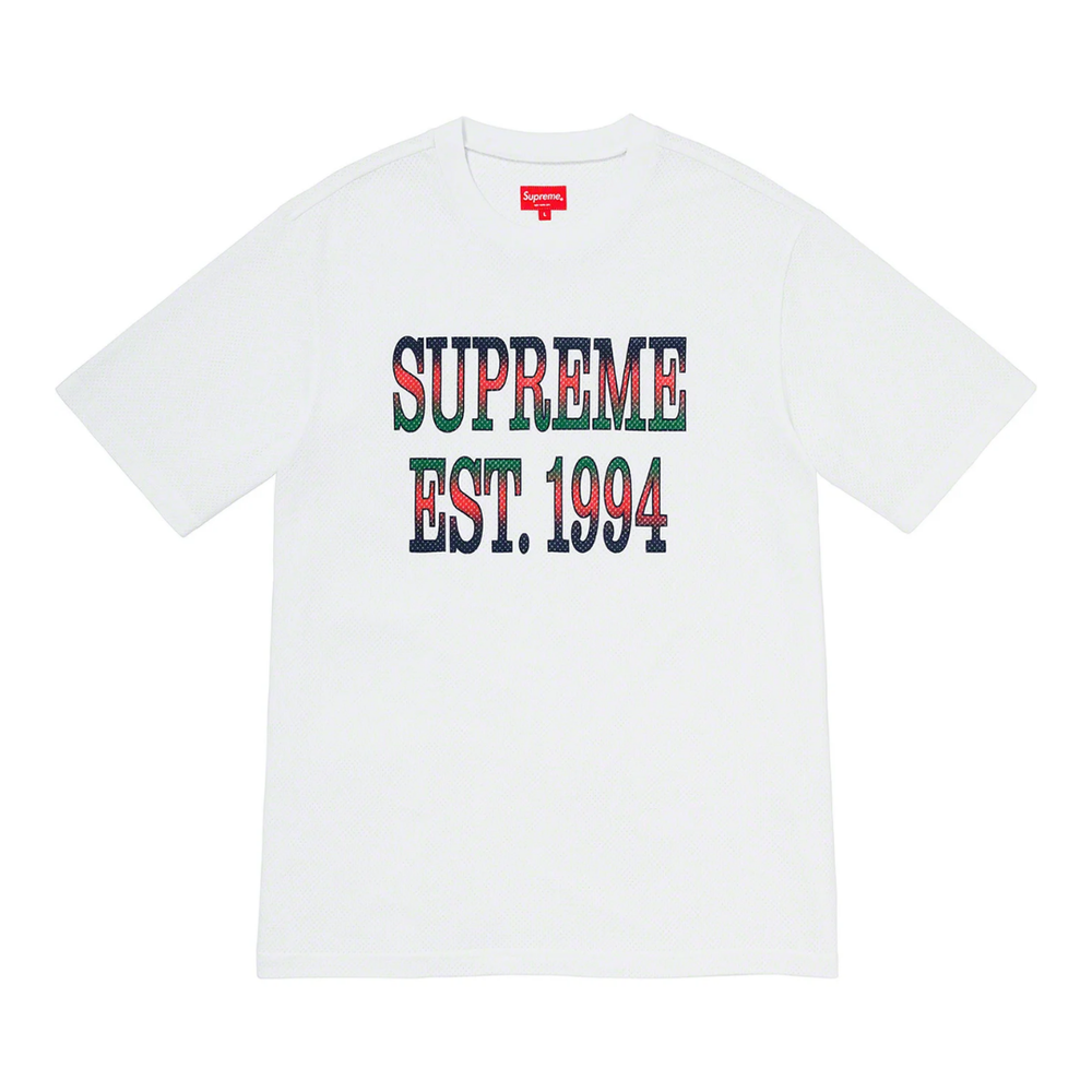 Supreme Cotton Mesh Gradient Logo S/S Top White