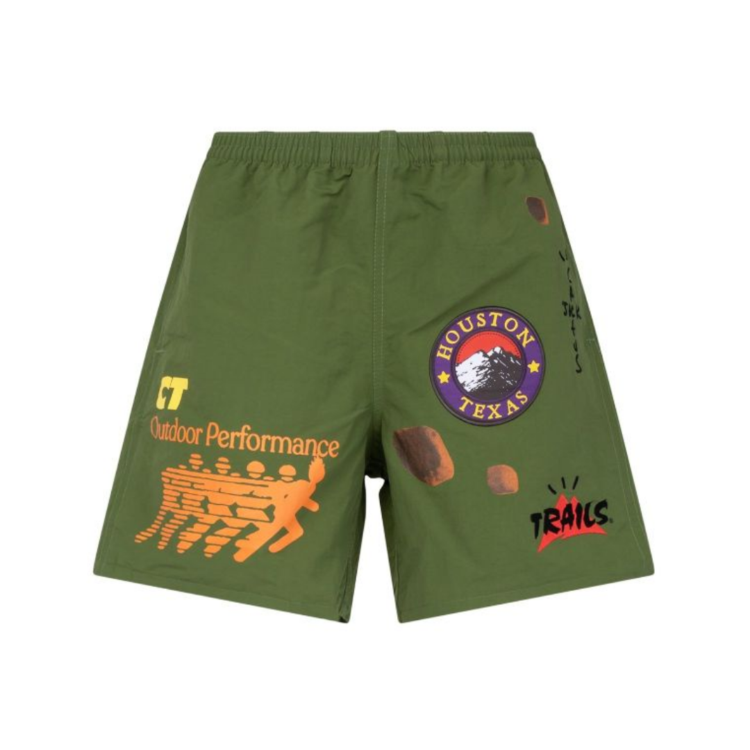 Travis Scott Running Wild Shorts Olive